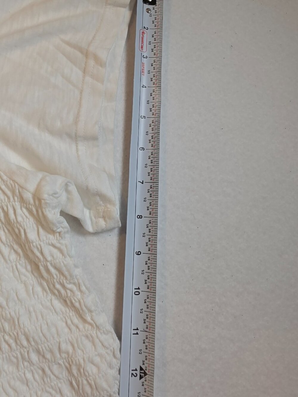 Aerie White Smocked T-Shirt Peplum Top XL NWT - Picture 12 of 14